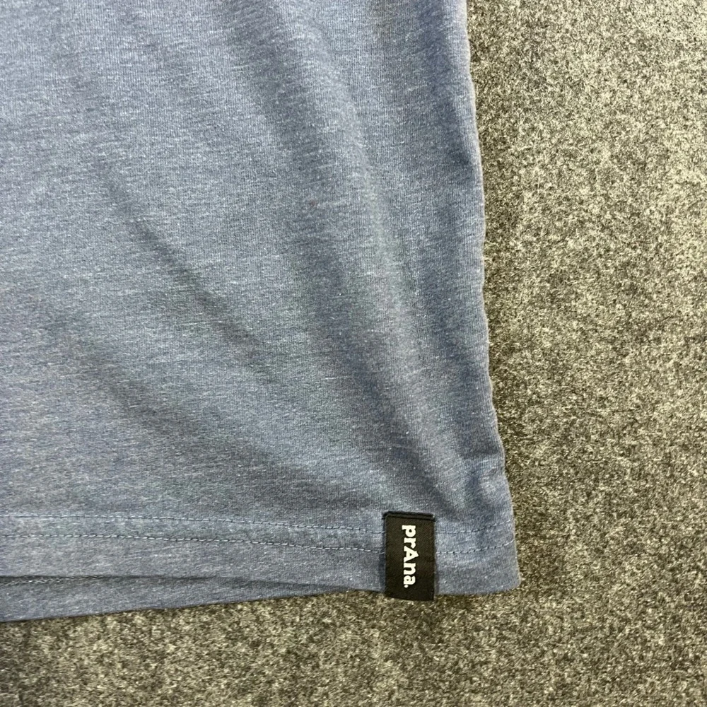 Prana Mens Short Sleeve Crew Neck T-Shirt Heather Blue Gray Size M Fair Trade_4
